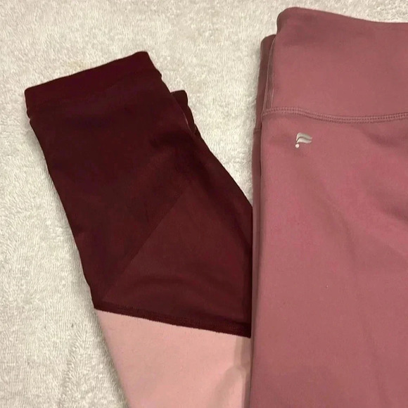 21. Fabletics Women Pink Color Block Leggings Legging Mesh Bottom Size Small - Picture 2 of 6